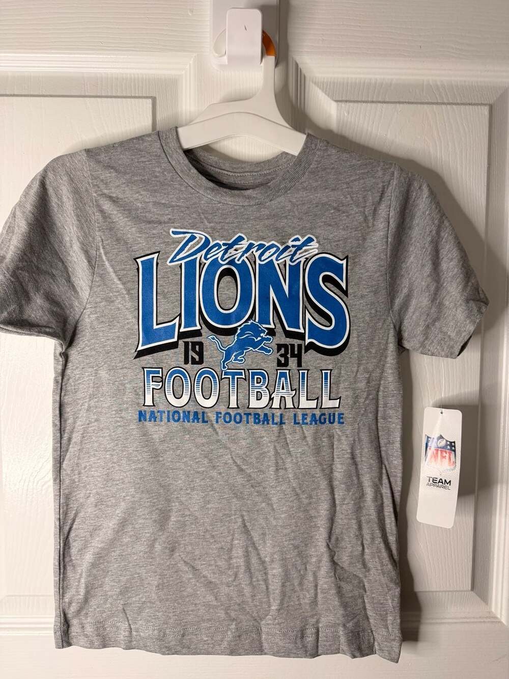 NFL Detroit Lions Boys Gray Short Sleeve T-Shirt Size S (6/7)